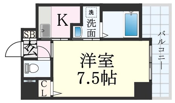 新開地駅 徒歩5分 6階の物件間取画像